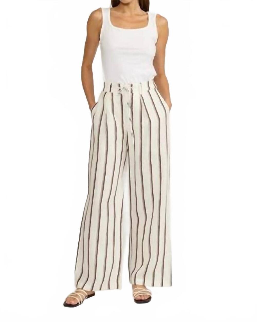 NEW LUCY PARIS justine pants in white brown